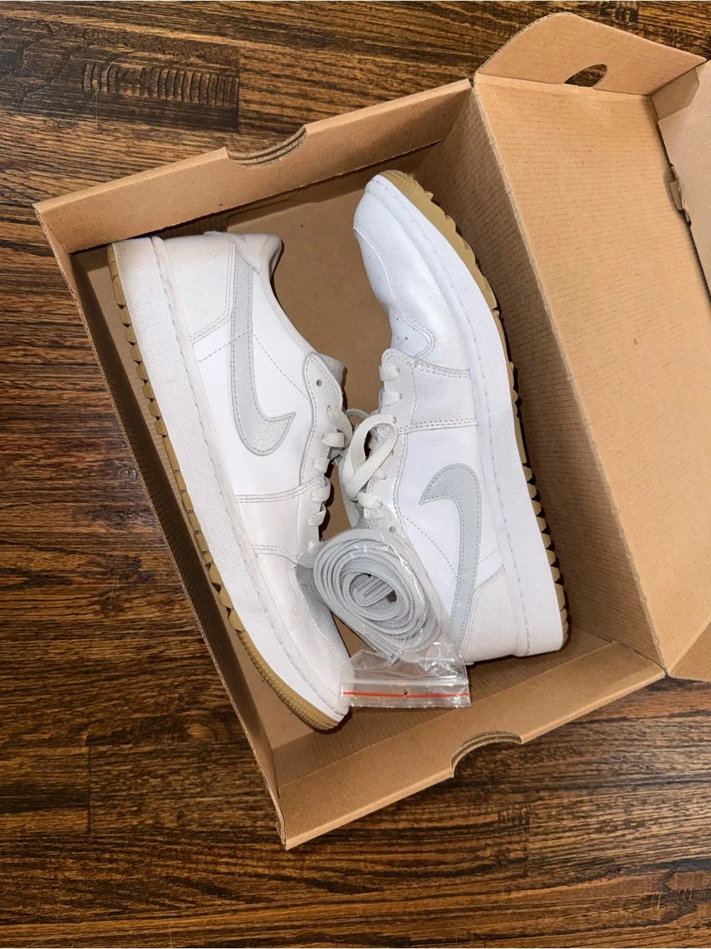 Nike Air Jordan 1 Low White/Gum Spikeless Golf Shoes Men's Size 11 DD9315-111